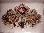 Four Trilobe Heart Pincushions